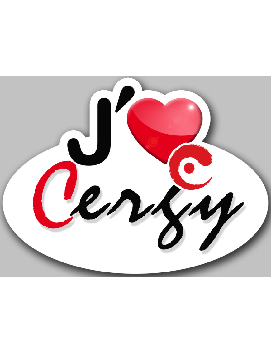j'aime Cergy (15x11cm) - Sticker/autocollant j'aime Cergy (15x11cm) - Sticker/autocollant