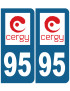 immatriculation Cergy 95 - Sticker/autocollant