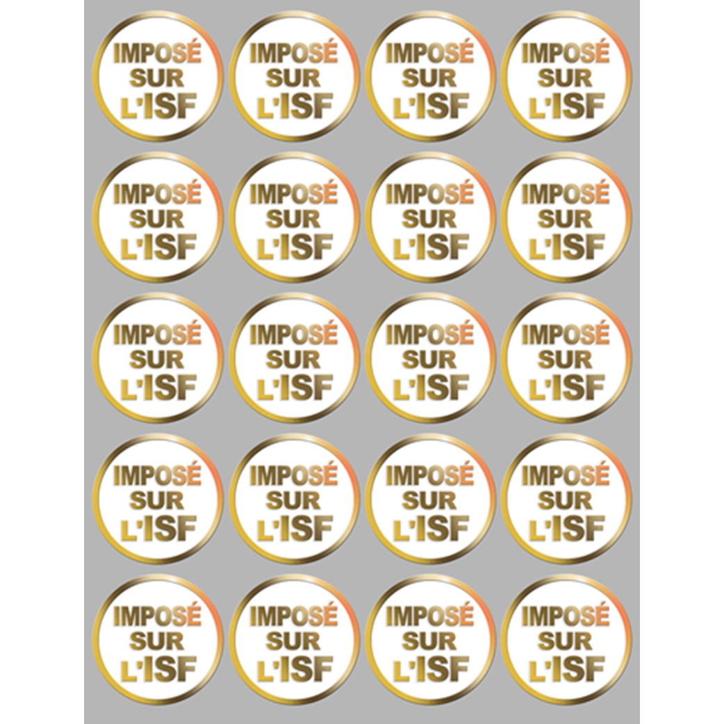 Imposé sur l'ISF (20 fois 5x5cm) - Sticker/autocollant