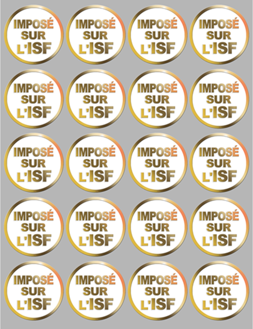 Imposé sur l'ISF (20 stickers de 5x5cm) - Sticker/autocollant Imposé sur l'ISF (20 stickers de 5x5cm) - Sticker/autocollant
