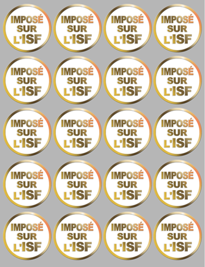 Imposé sur l'ISF (20 stickers de 5x5cm) - Sticker/autocollant