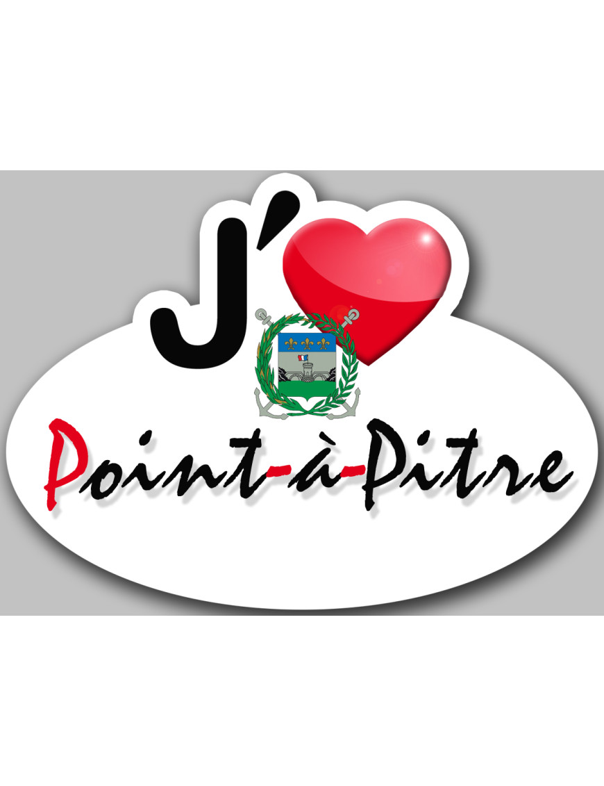 j'aime Pointe-à-Pitre (15x11cm) - Sticker/autocollant j'aime Pointe-à-Pitre (15x11cm) - Sticker/autocollant
