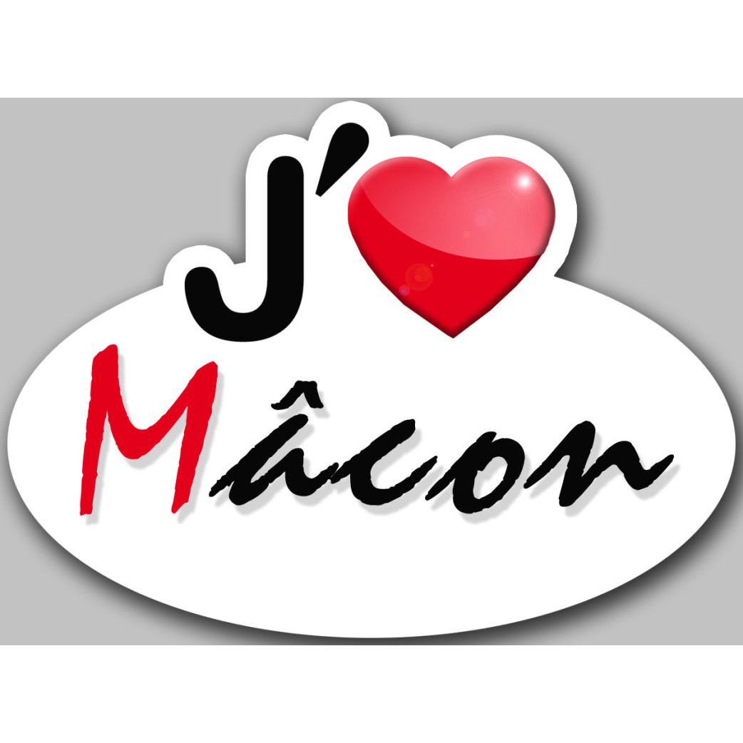 j'aime Mâcon (15x11cm) - Sticker/autocollant
