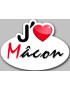j'aime Mâcon (15x11cm) - Sticker/autocollant