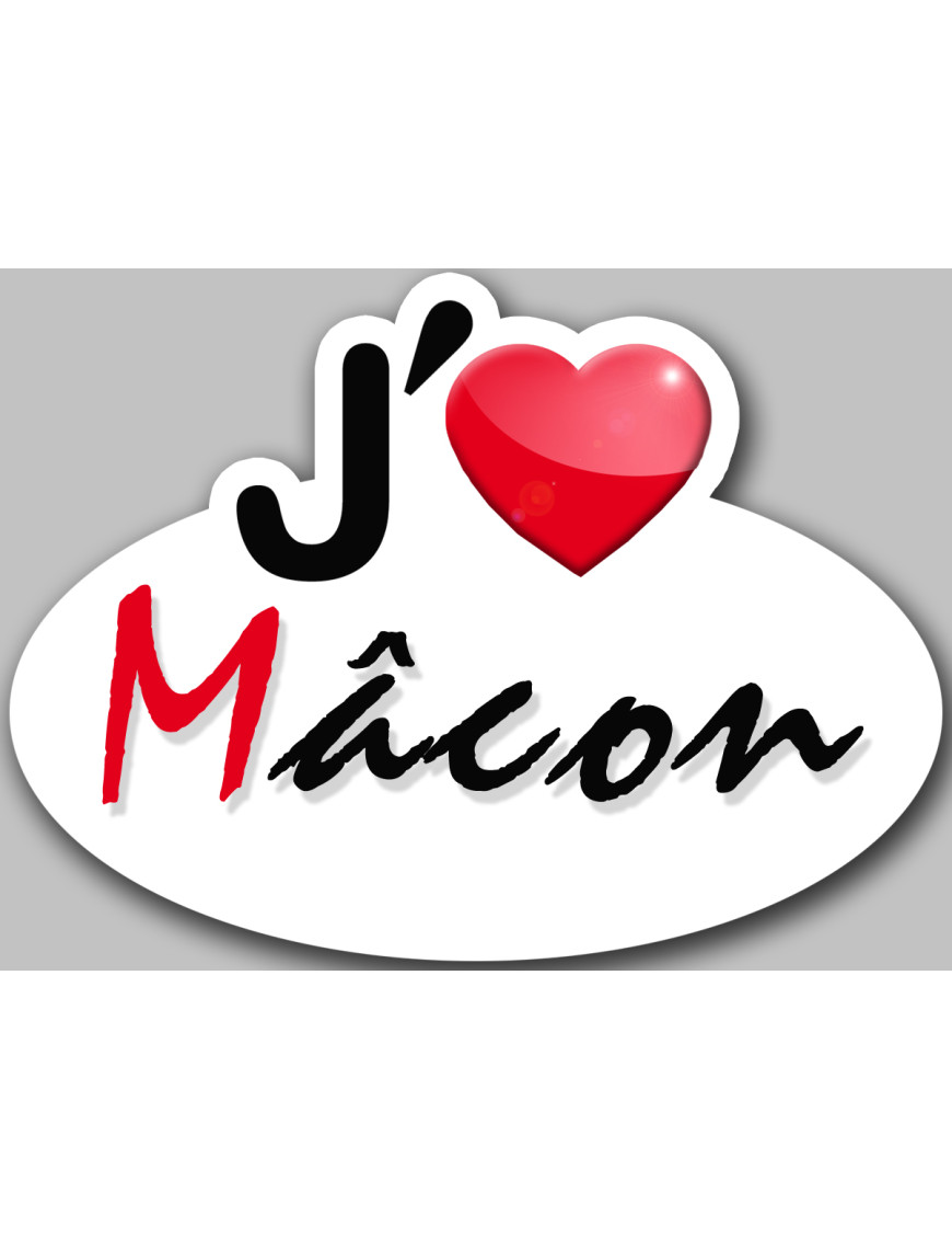 j'aime Mâcon (5x3.7cm) - Sticker/autocollant