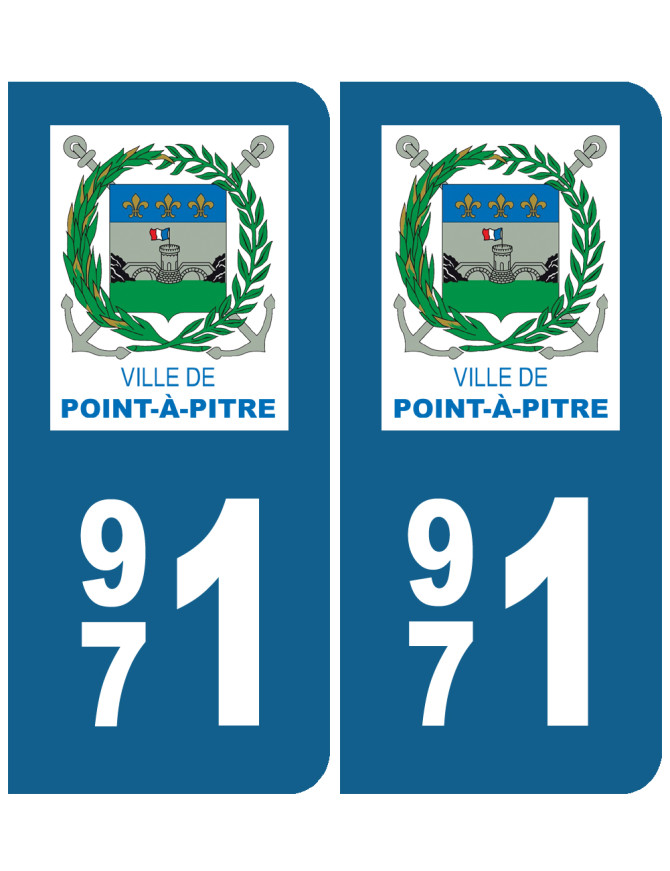 immatriculation Pointe-à-Pitre 971 - Sticker/autocollant