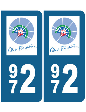 immatriculation Fort de France 972 - Sticker/autocollant