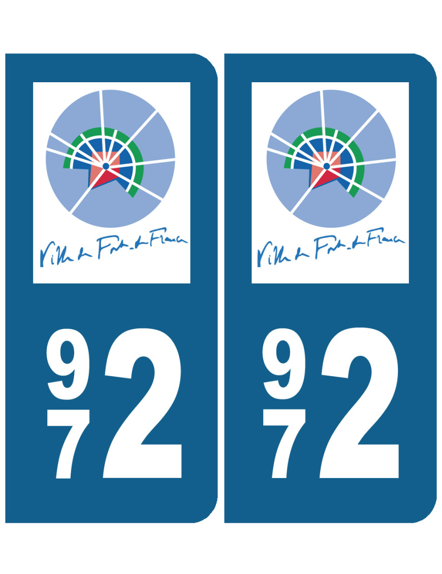 immatriculation Fort de France 972 - Sticker/autocollant