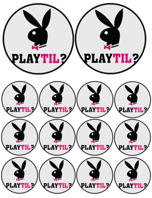 Playtil (2 fois 9cm - 12 fois 5cm) - Sticker/autocollant