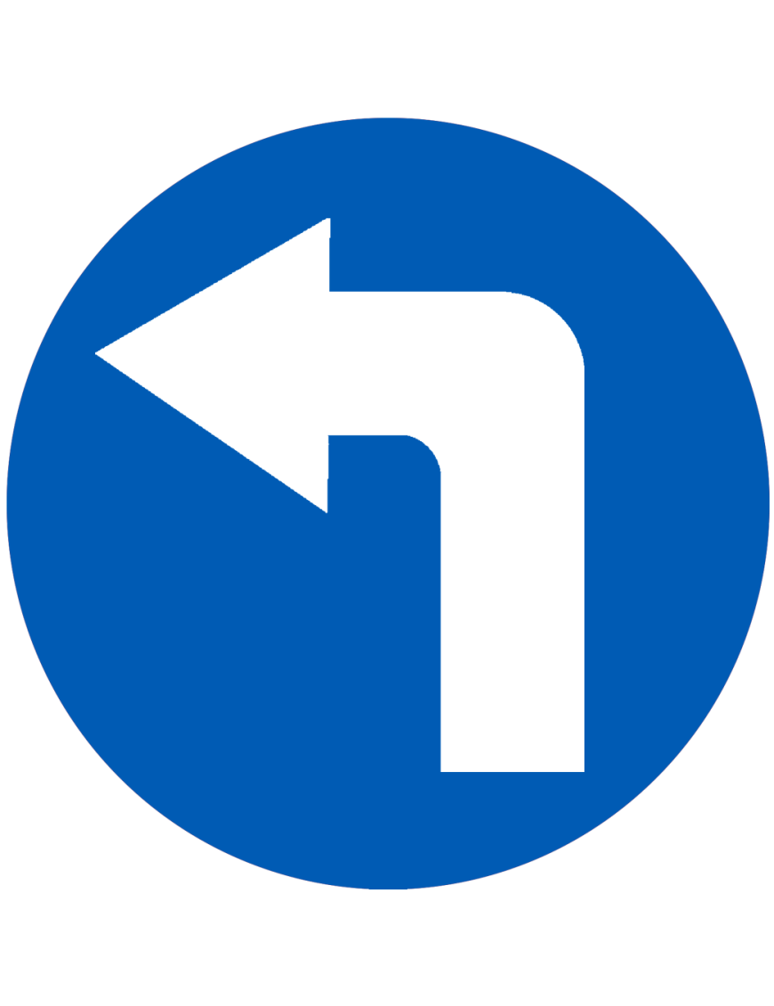 Tourner à gauche (20x20cm) - Sticker/autocollant