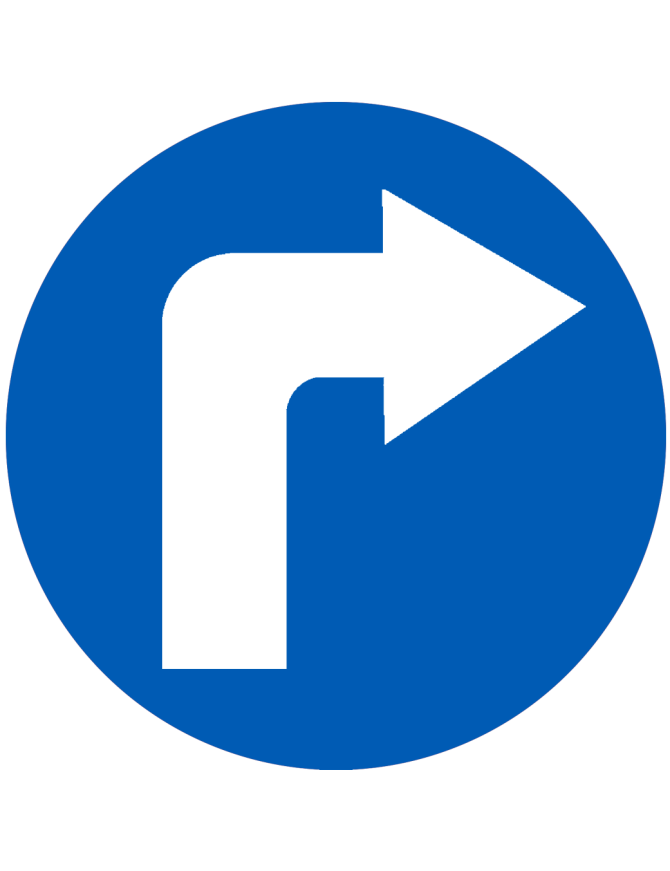 Tourner à droite (10x10cm) - Sticker/autocollant