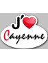 j'aime Cayenne (15x11cm) - Sticker/autocollant