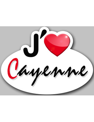 j'aime Cayenne (5x3.7cm) - Sticker/autocollant