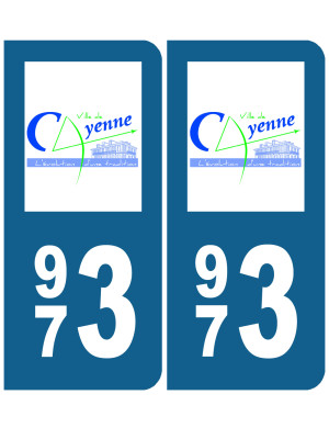 immatriculation Cayenne 973 - Sticker/autocollant