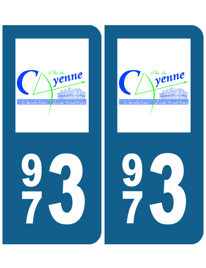 immatriculation Cayenne 973 - Sticker/autocollant