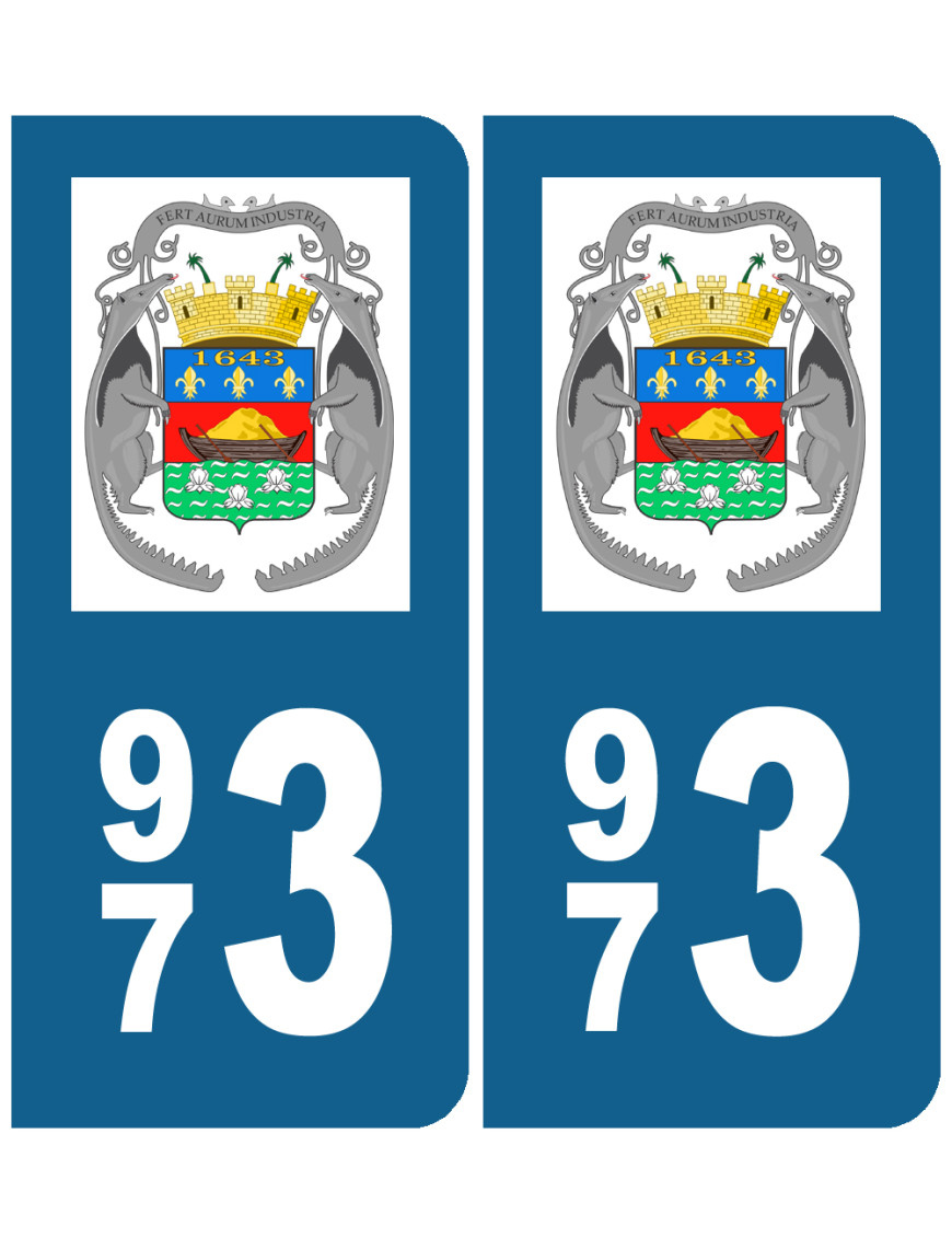 immatriculation Cayenne blason - Sticker/autocollant immatriculation Cayenne blason - Sticker/autocollant