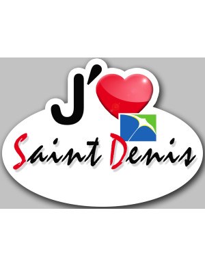 j'aime Saint-Denis de la Réunion (5x3.7cm) - Sticker/autocollant