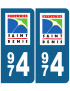 immatriculation Saint-Denis de la Réunion - Sticker/autocollant
