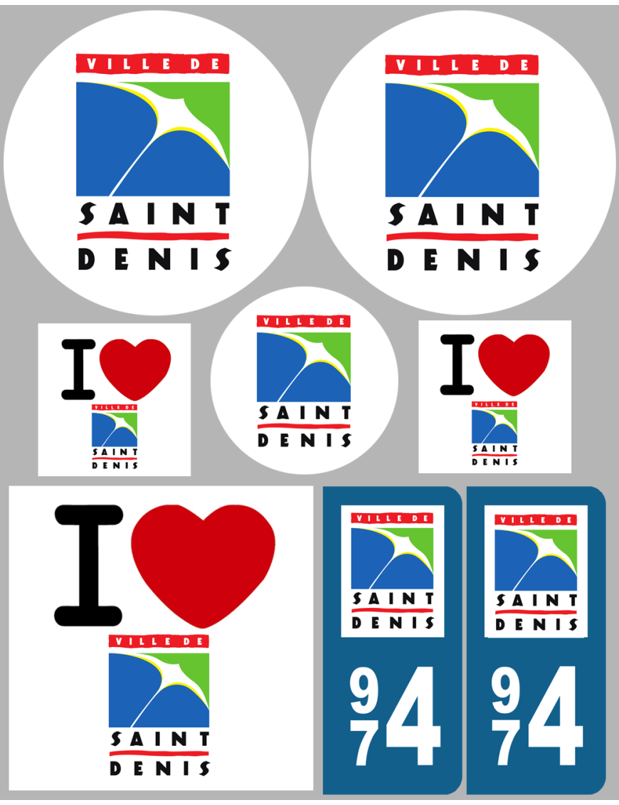 Saint-Denis de la Réunion - 8 autocollants variés - Sticker/autocollant