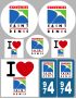 Saint-Denis de la Réunion - 8 autocollants variés - Sticker/autocollant