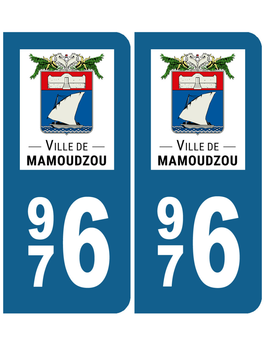 immatriculation Mamoudzou - Sticker/autocollant immatriculation Mamoudzou - Sticker/autocollant