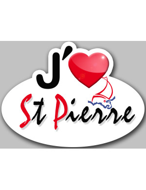 j'aime Saint-Pierre (15x11cm) - Sticker/autocollant