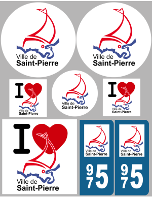 Saint-Pierre - 8 autocollants variés - Sticker/autocollant