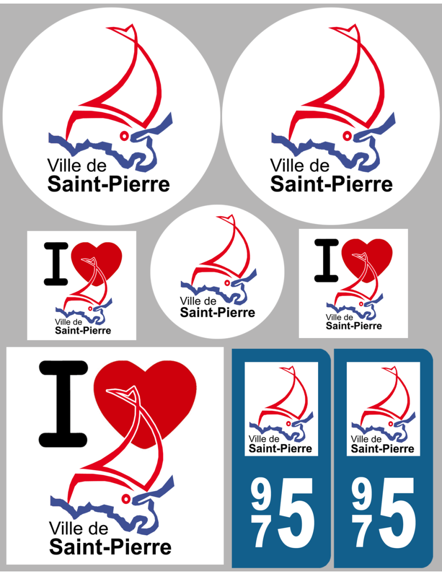 Saint-Pierre - 8 autocollants variés - Sticker/autocollant