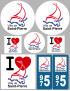 Saint-Pierre - 8 autocollants variés - Sticker/autocollant