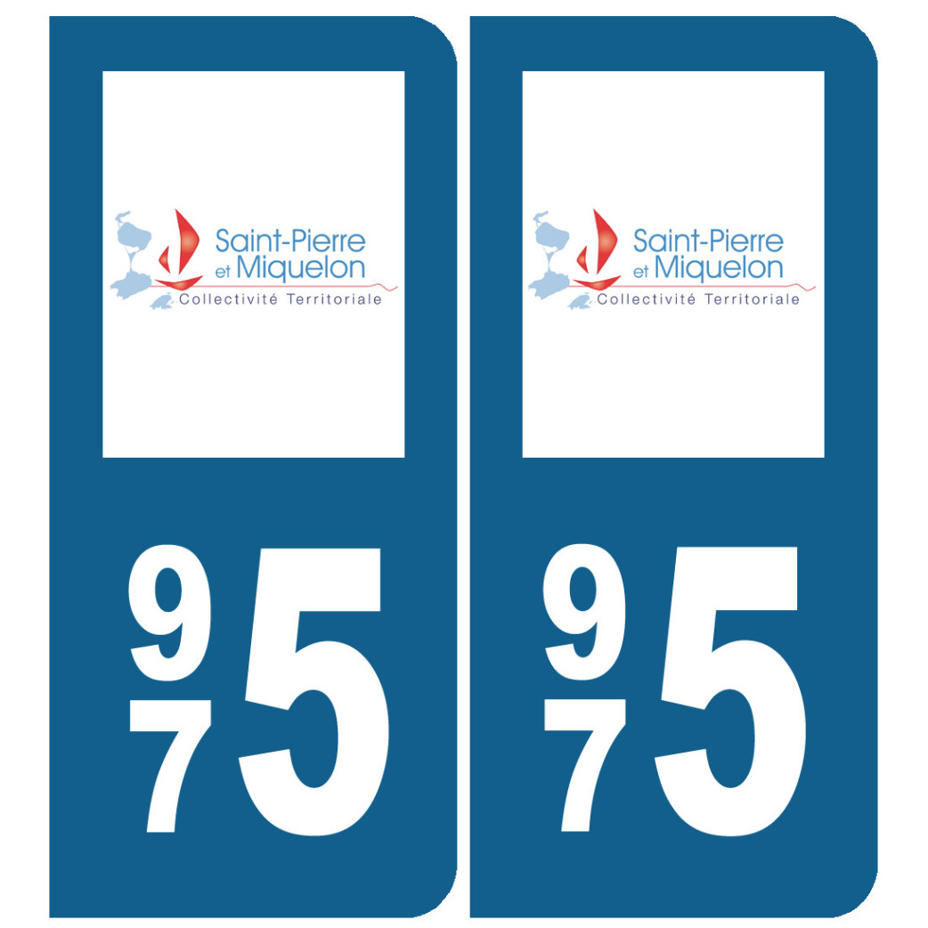 immatriculation 975 (Saint-Pierre et Miquelon) - Sticker/autocollant