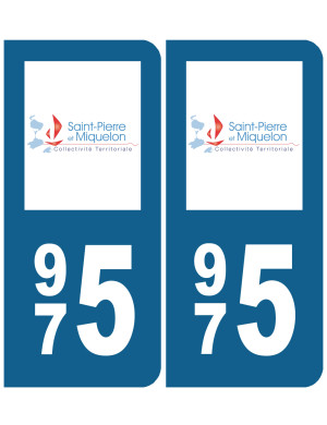 immatriculation 975 (Saint-Pierre et Miquelon) - Sticker/autocollant