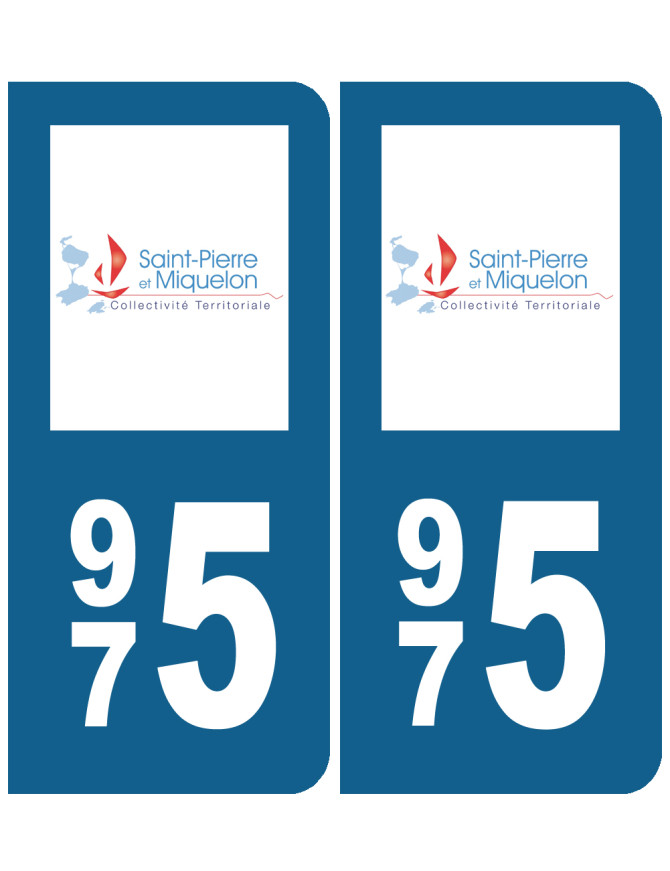 immatriculation 975 (Saint-Pierre et Miquelon) - Sticker/autocollant