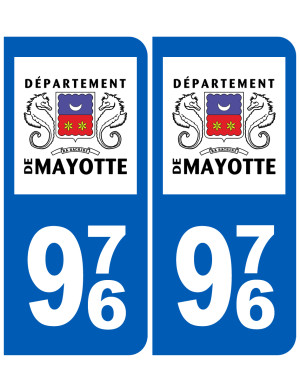 immatriculation 976 (Mayotte) - Sticker/autocollant