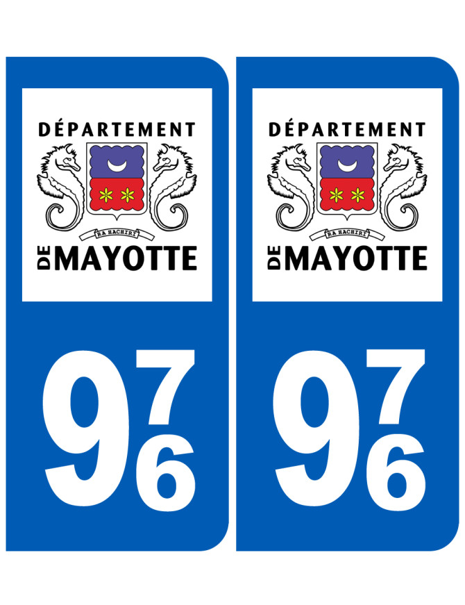 immatriculation 976 (Mayotte) - Sticker/autocollant