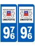 immatriculation 976 (Mayotte) - Sticker/autocollant
