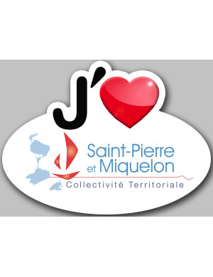 j'aime Saint-Pierre et Miquelon (5x3.7cm) - Sticker/autocollant