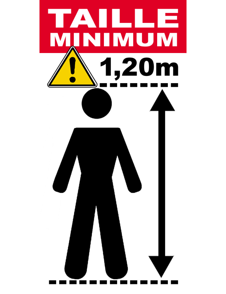 Taille minimum 1,20m - 10x5cm - Sticker/autocollant