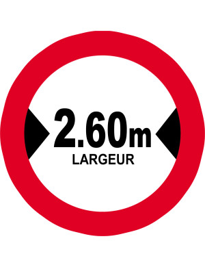 Largeur de passage 2.60m - 15cm - Sticker/autocollant