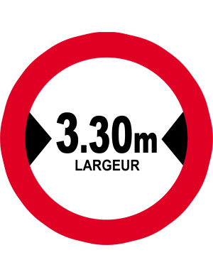 Largeur de passage 3.30m - 10cm - Sticker/autocollant