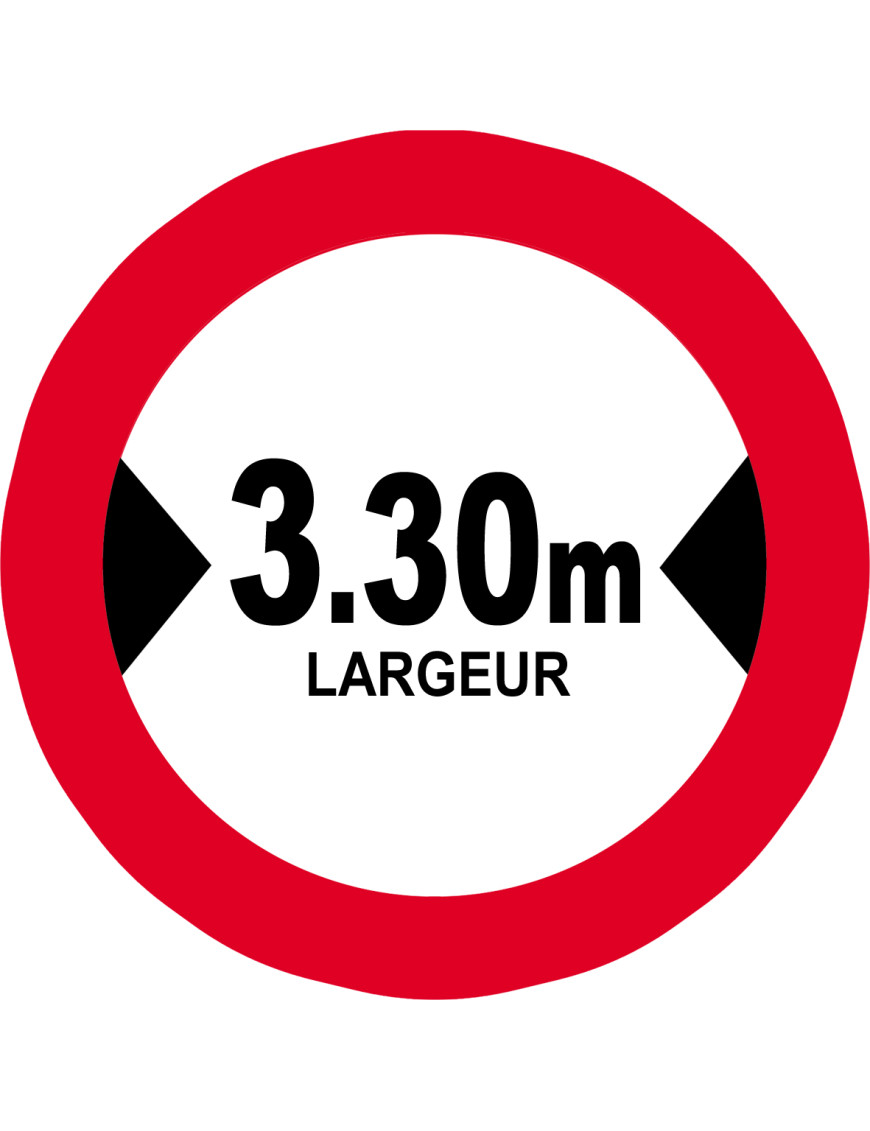 Largeur de passage 3.30m - 10cm - Sticker/autocollant