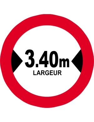 Largeur de passage 3.40m - 5cm - Sticker/autocollant