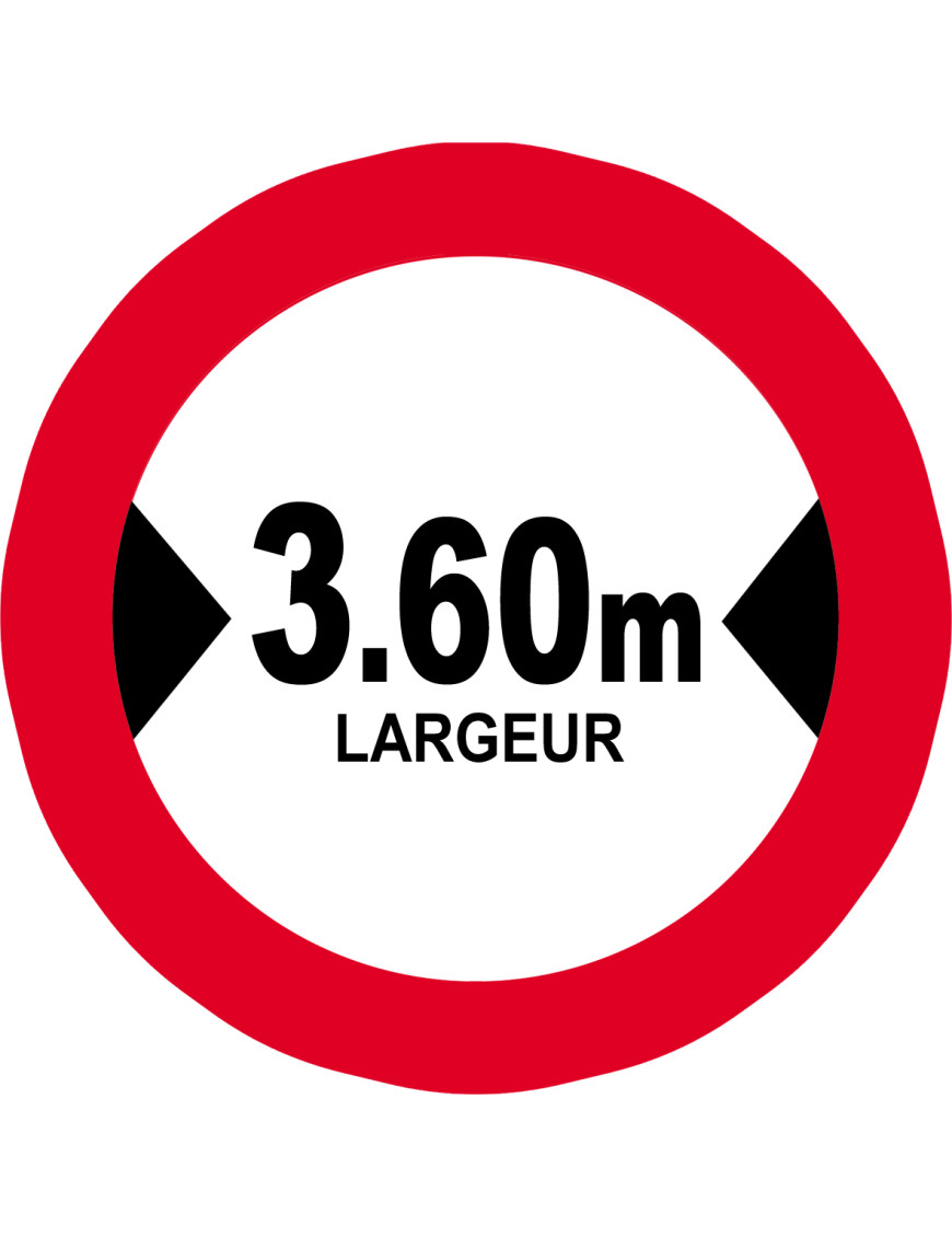 Largeur de passage 3.60m - 10cm - Sticker/autocollant