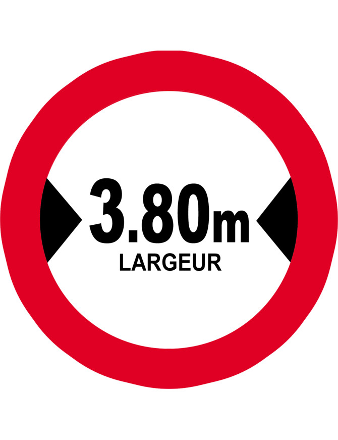 Largeur de passage 3.80m - 20cm - Sticker/autocollant