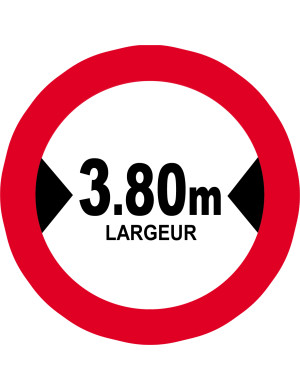 Largeur de passage 3.80m - 15cm - Sticker/autocollant