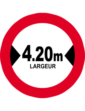 Largeur de passage 4.20m - 15cm - Sticker/autocollant