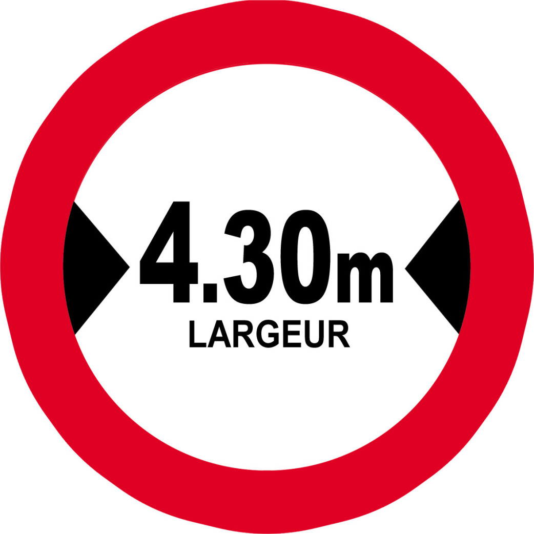 Largeur de passage 4.30m - 10cm - Sticker/autocollant