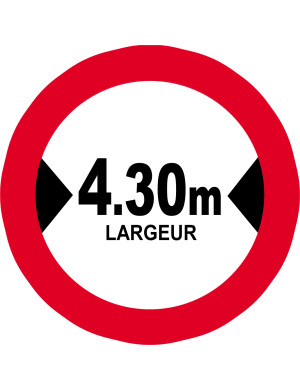 Largeur de passage 4.30m - 5cm - Sticker/autocollant