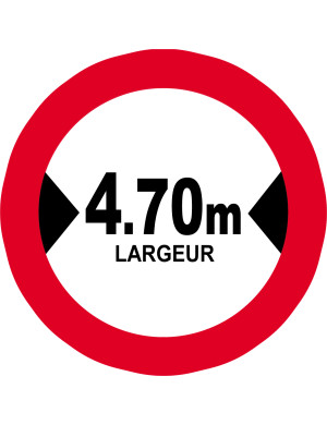Largeur de passage 4.70m - 5cm - Sticker/autocollant