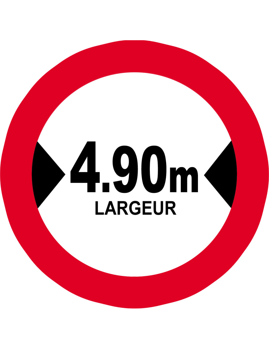 Largeur de passage 4.90m - 10cm - Sticker/autocollant Largeur de passage 4.90m - 10cm - Sticker/autocollant