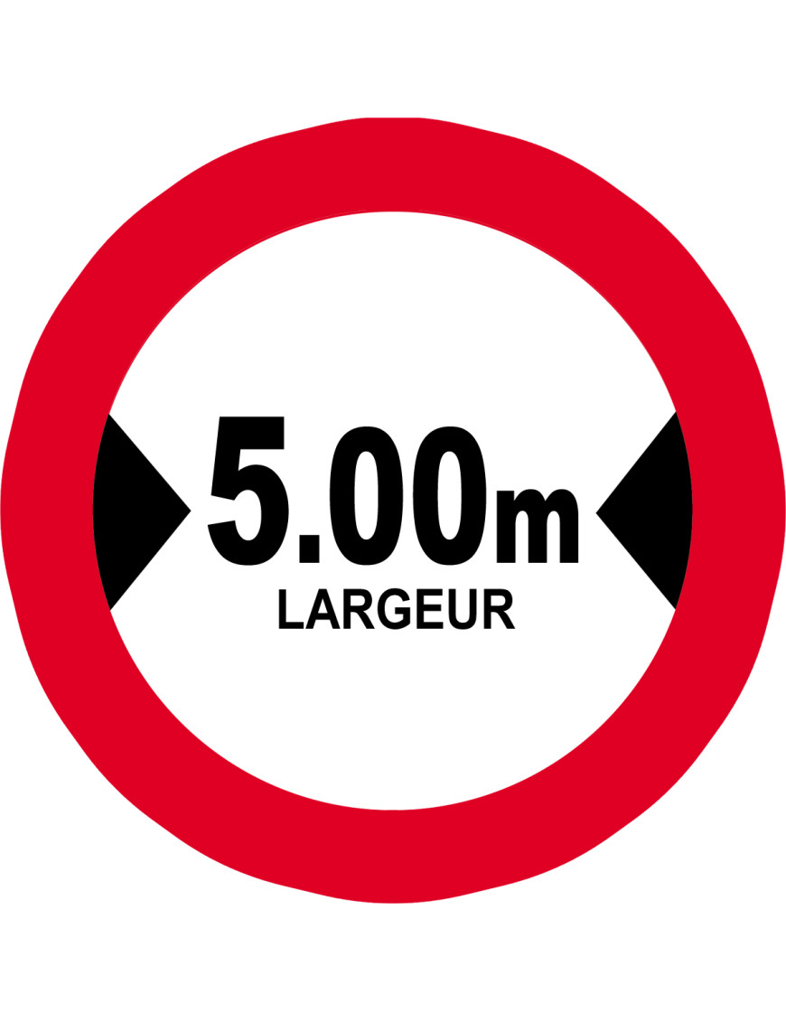Largeur de passage 5.00m - 5cm - Sticker/autocollant Largeur de passage 5.00m - 5cm - Sticker/autocollant